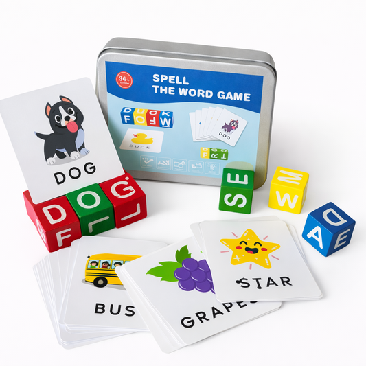 Kids Spell The Word Game – Educational Spelling Learning Toy with Flash Cards (36+ Months)